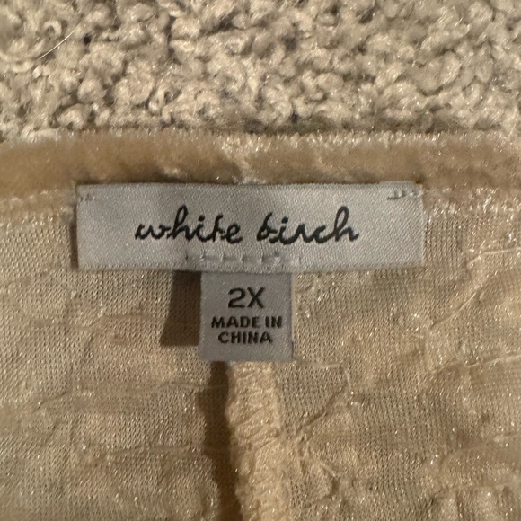 White Birch Season to Sparkle Top in Ivory Plus Size 2XL NWOT - Picture 3 of 5
